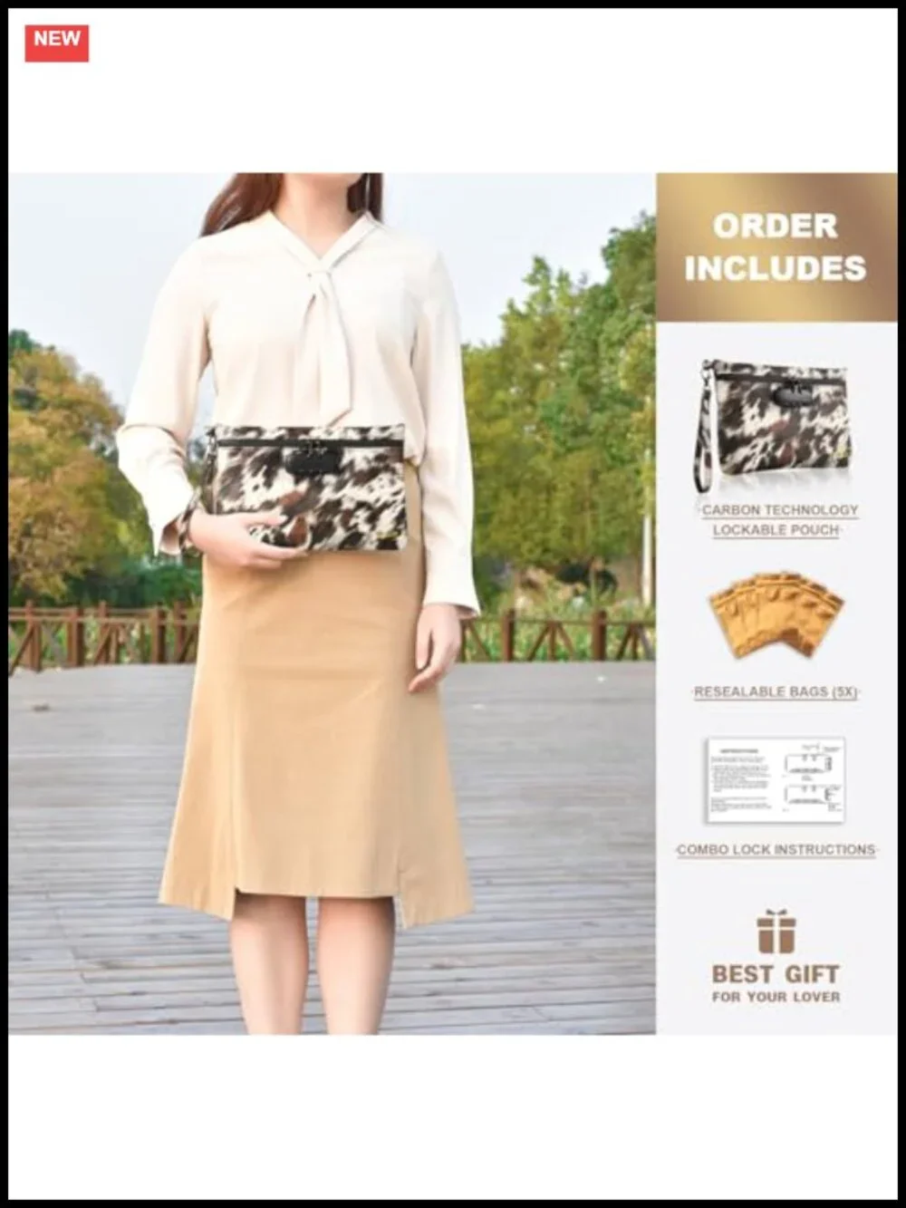 Lockable PU Leather Travel Cosmetic Organizer Bag with Combination Lock